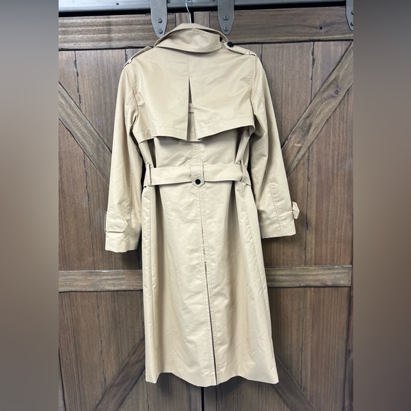 Zara Water Repellent Double-Breasted Trench Coat ZW Collection Camel Size S NWT - Picture 6 of 12